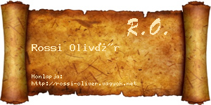 Rossi Olivér névjegykártya