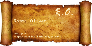Rossi Olivér névjegykártya